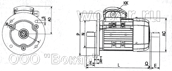 Асинхронный трехфазный электродвигатель фланец B5